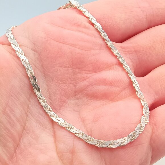 MILOR Italy 925 Sterling Silver French Link Chain Bracelet - Picture 12 of 13